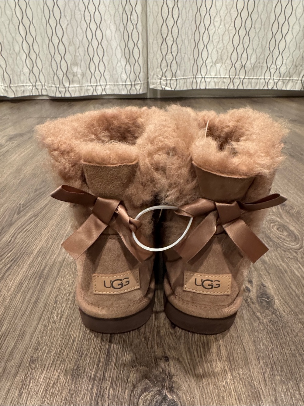 UGG Chestnut Shearling Bow Back Booties